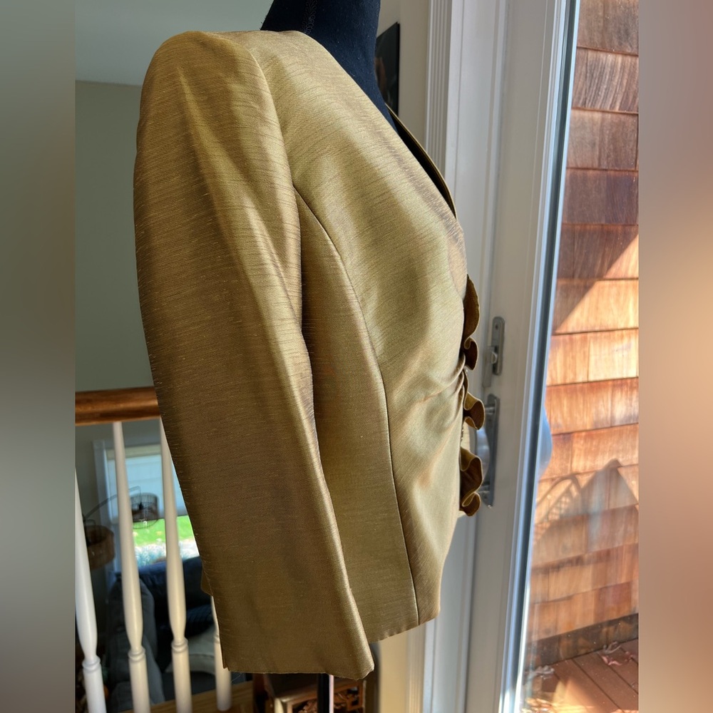 TAHARI LUXE PETITE GOLD/BRONZE‎ BETTY DRESSY BLAZER - Picture 2 of 9
